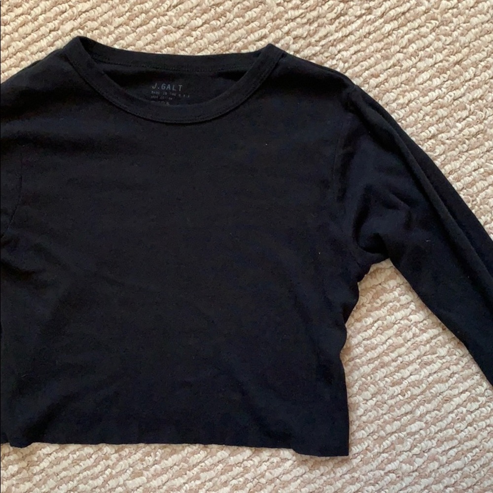 Brandy Melville j galt black long sleeve crop top